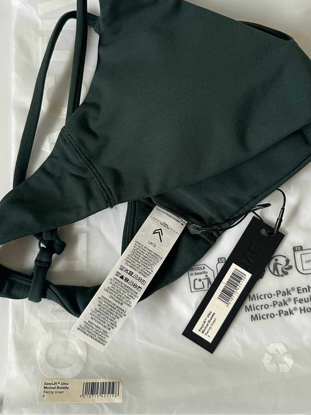 Oner Active EASYLIFT™ ULTRA MINIMAL BRALETTE - New with Tag- Racing green - Picture 4 of 6